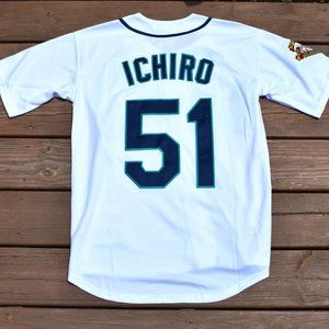 New!! Ichiro Suzuki Seattle Mariners #51 White Baseball Jersey Adult Men's Sizes